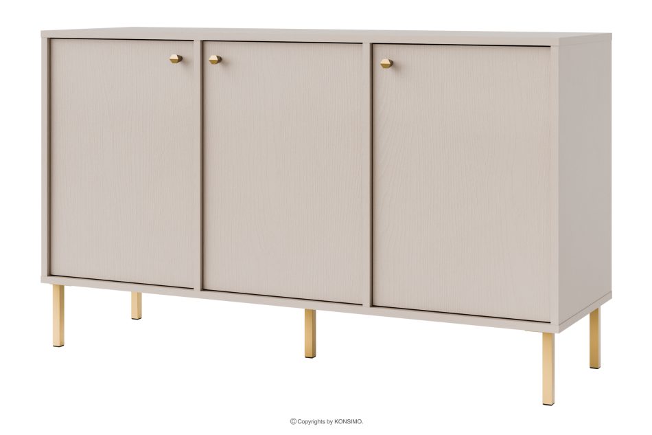 FLOREN Cremefarbene Kommode mit goldenen Beinen, modern cremefarben/goldfarben - Foto 0