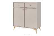 Cremefarbene Kommode mit goldenen Beinen, modern