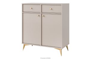 FLOREN, https://konsimo.de/kollektion/floren/ Cremefarbene Kommode mit goldenen Beinen, modern cremefarben/goldfarben - Foto