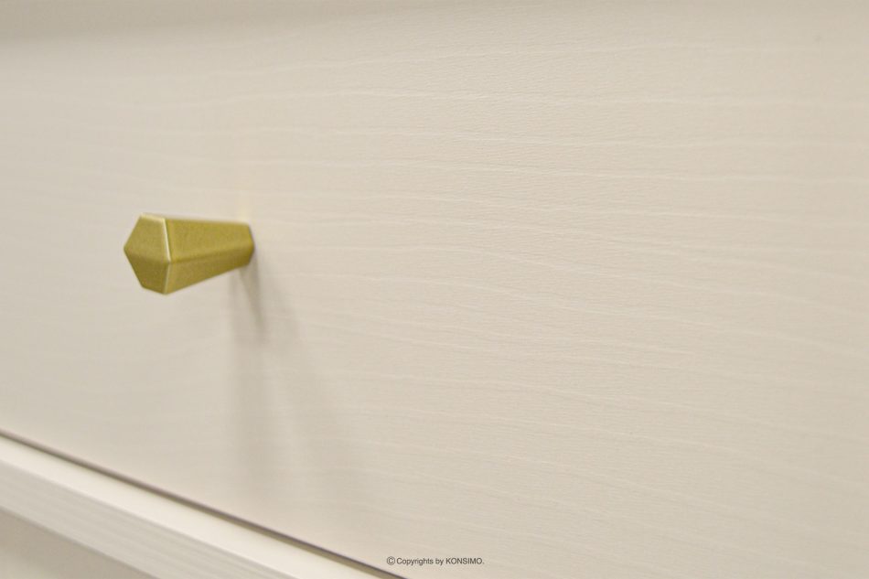 FLOREN Cremefarbene Kommode mit goldenen Beinen, modern cremefarben/goldfarben - Foto 4