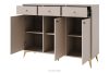 FLOREN Breite cremefarbene Kommode mit goldenen Beinen, modern cremefarben/goldfarben - Foto 3