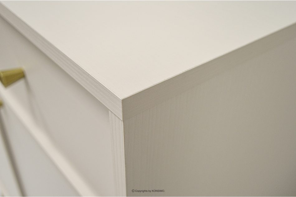 FLOREN Breite cremefarbene Kommode mit goldenen Beinen, modern cremefarben/goldfarben - Foto 3