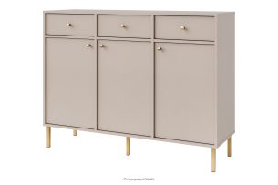 FLOREN, https://konsimo.de/kollektion/floren/ Breite cremefarbene Kommode mit goldenen Beinen, modern cremefarben/goldfarben - Foto