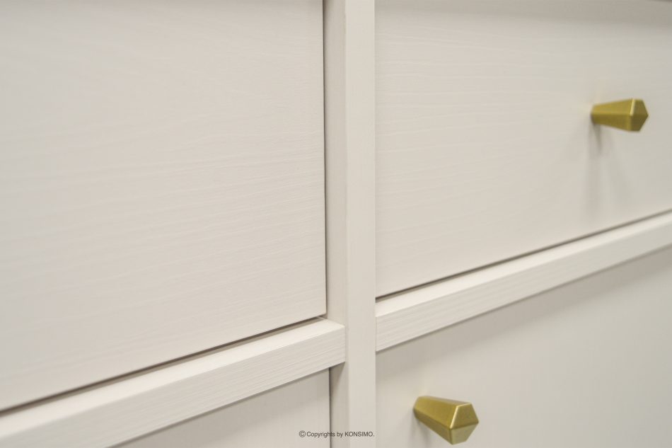 FLOREN Breite cremefarbene Kommode mit goldenen Beinen, modern cremefarben/goldfarben - Foto 5