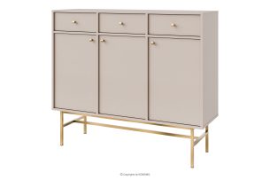 FLOREN, https://konsimo.de/kollektion/floren/ Breite cremefarbene Kommode mit goldenen Beinen im modernen Stil cremefarben/goldfarben - Foto