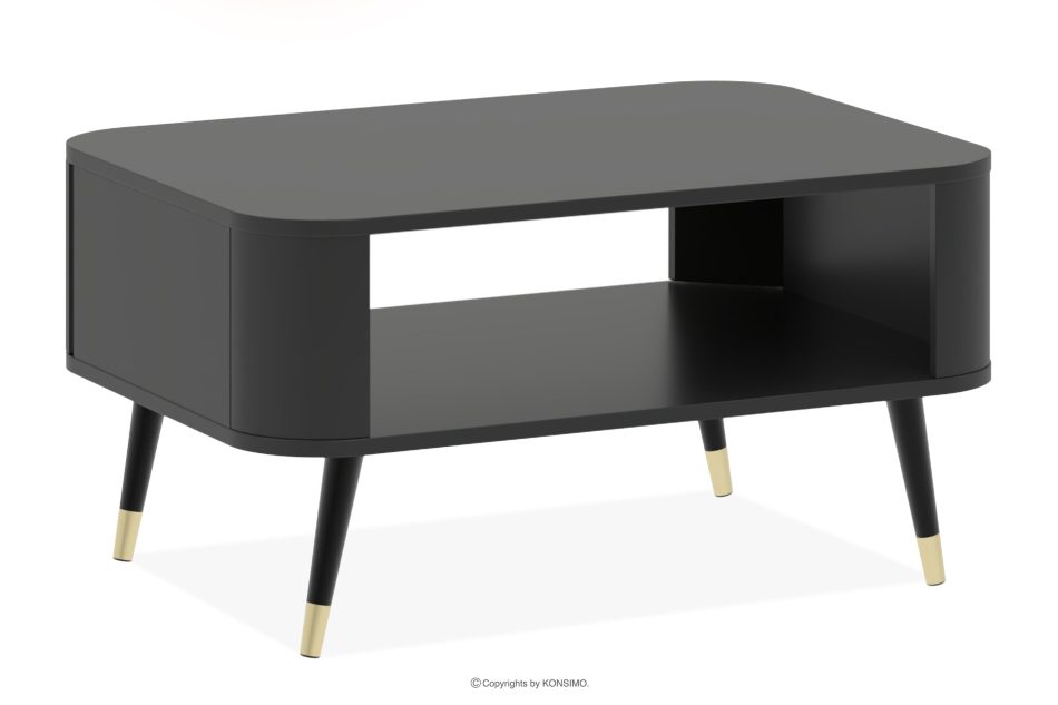 LONA Moderner Couchtisch auf goldenen Beinen, schwarz schwarz - Foto 0