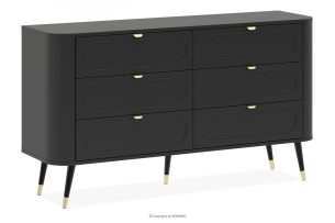 LONA, https://konsimo.de/kollektion/lona/ Abgerundete breite Kommode mit Schubladen, schwarz schwarz - Foto