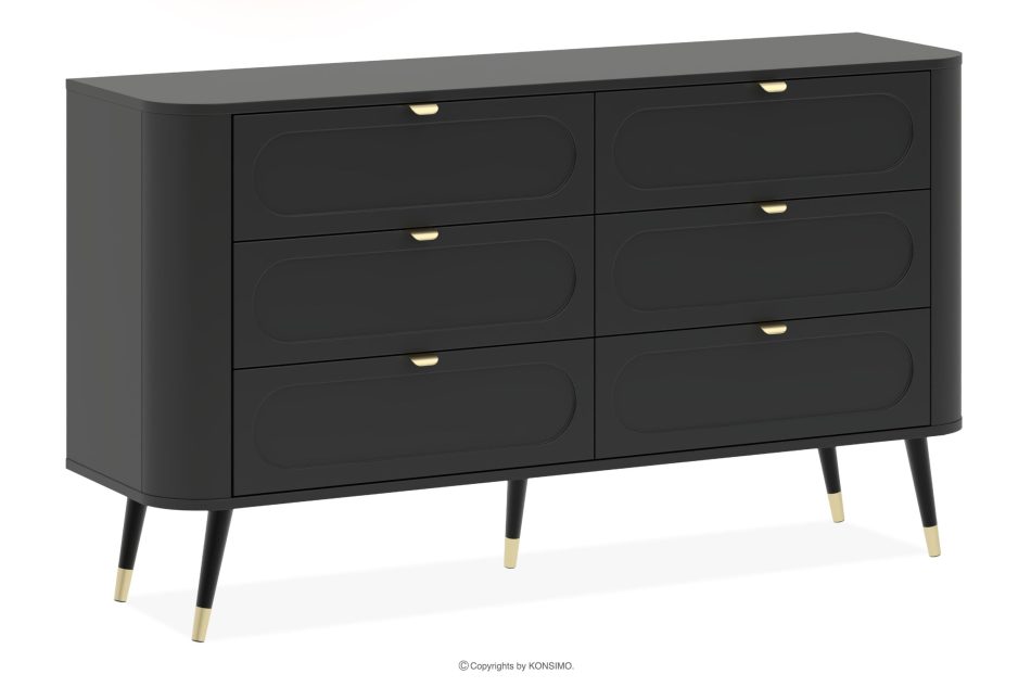 LONA Abgerundete breite Kommode mit Schubladen, schwarz schwarz - Foto 0