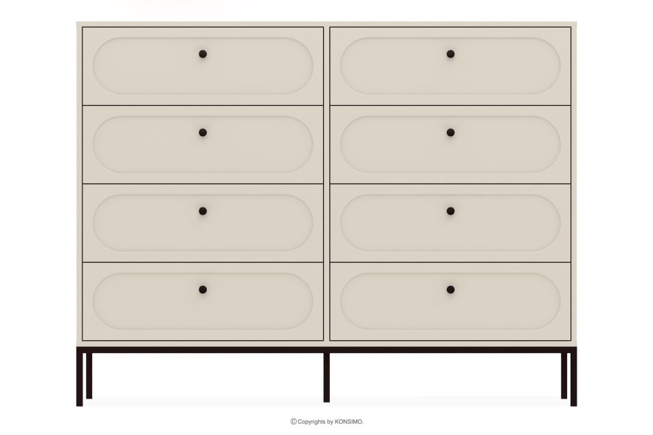 TILA Cremefarbene Kommode auf Beinen cremefarben - Foto 2