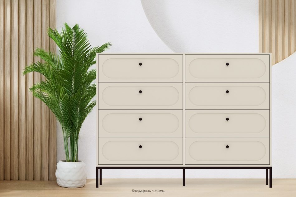 TILA Cremefarbene Kommode auf Beinen cremefarben - Foto 1