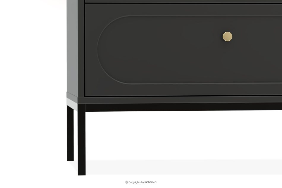 TILA Breite schwarze Kommode auf Beinen schwarz - Foto 2
