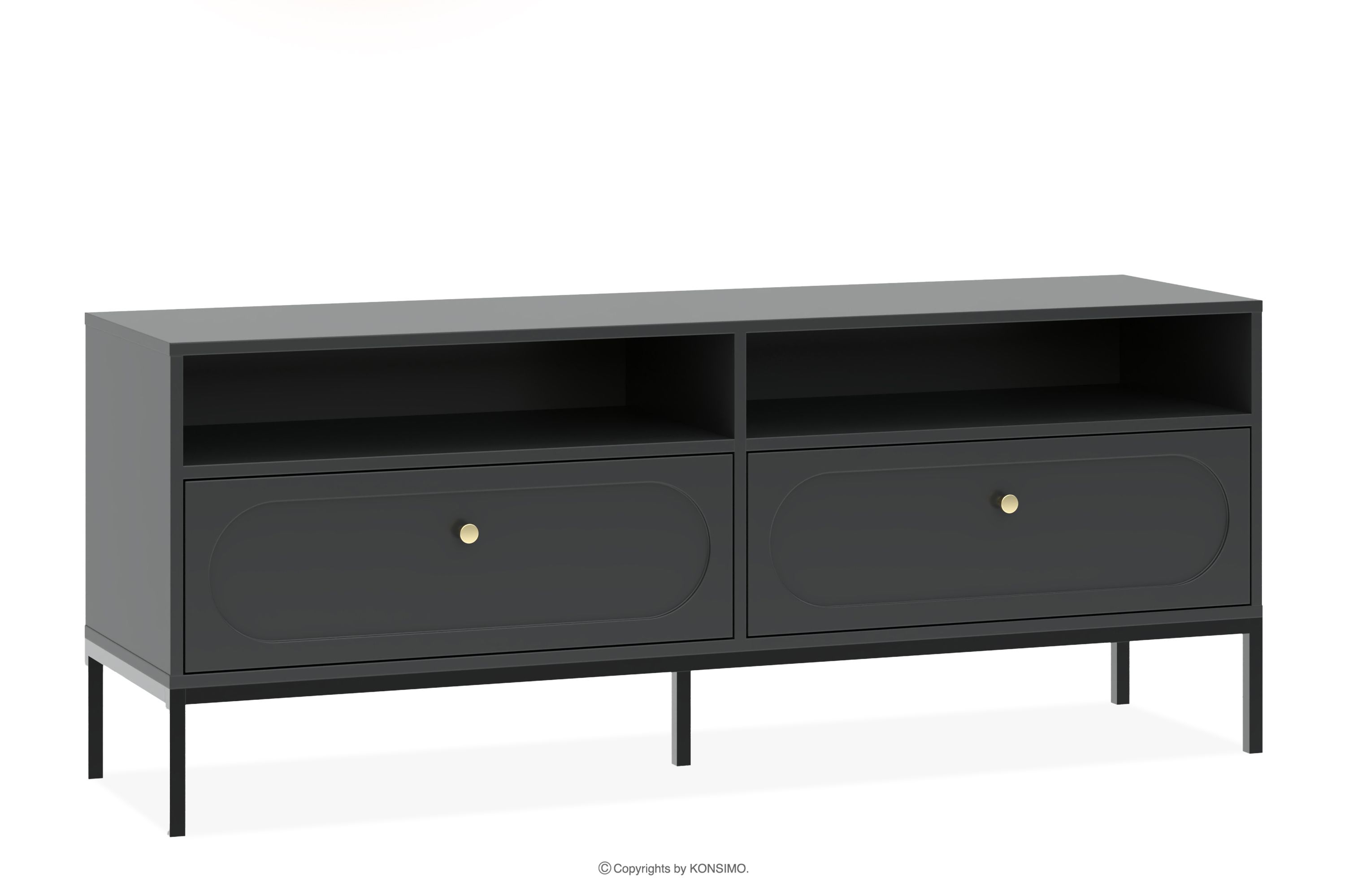 Schwarzer TV-Schrank auf Füßen TILA