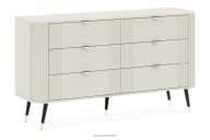 Breite cremefarbene Kommode mit Riffelung