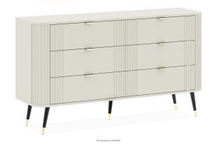 PURA, https://konsimo.de/kollektion/pura/ Breite cremefarbene Kommode mit Riffelung cremefarben - Foto