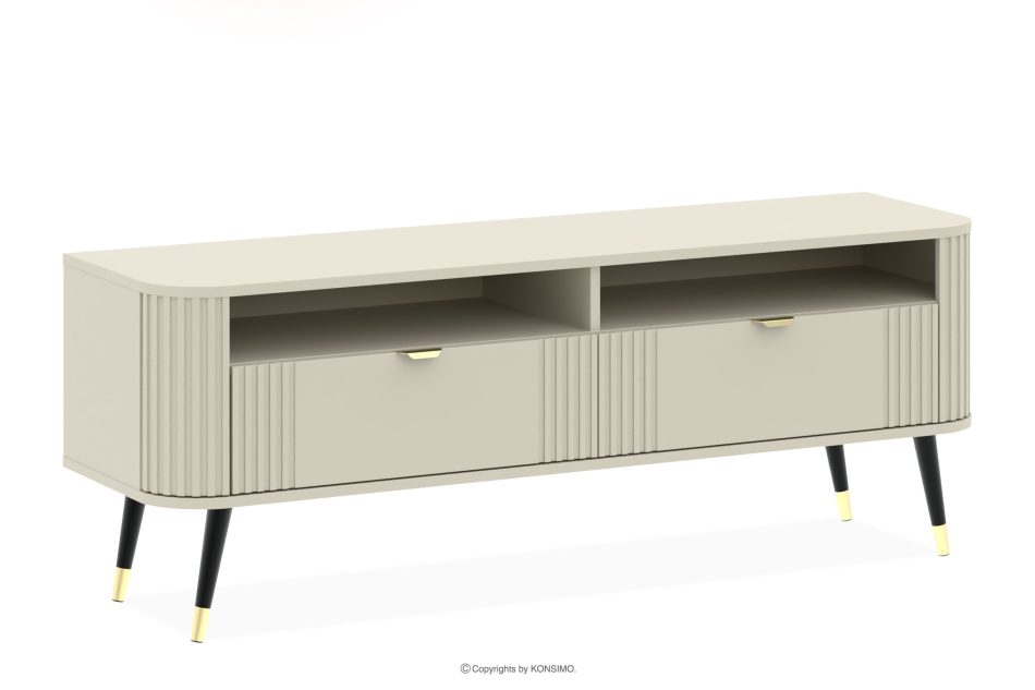 PURA Cremefarbener TV-Schrank mit Riffelung cremefarben - Foto 0