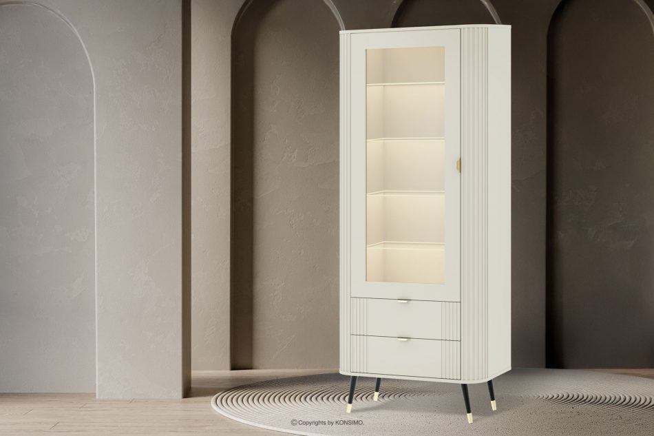 PURA Vitrine mit Riffelung cremefarben cremefarben - Foto 1