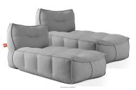Bequeme Gartenliege aus Outdoor-Gewebestoff 2-tlg. schwarz/weiß