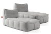 Weiche Gartenliege aus gewebtem Outdoor-Stoff, 2-tlg., dunkelgrau/weiß