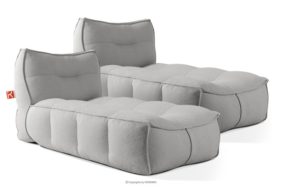 LOVIA Weiche Gartenliege aus gewebtem Outdoor-Stoff, 2-tlg., dunkelgrau/weiß dunkelgrau/weiß - Foto 0