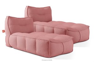 LOVIA, https://konsimo.de/kollektion/lovia/ Bequeme Gartenliege aus Outdoor-Gewebestoff 2-tlg. rot/weiß rot/weiß - Foto