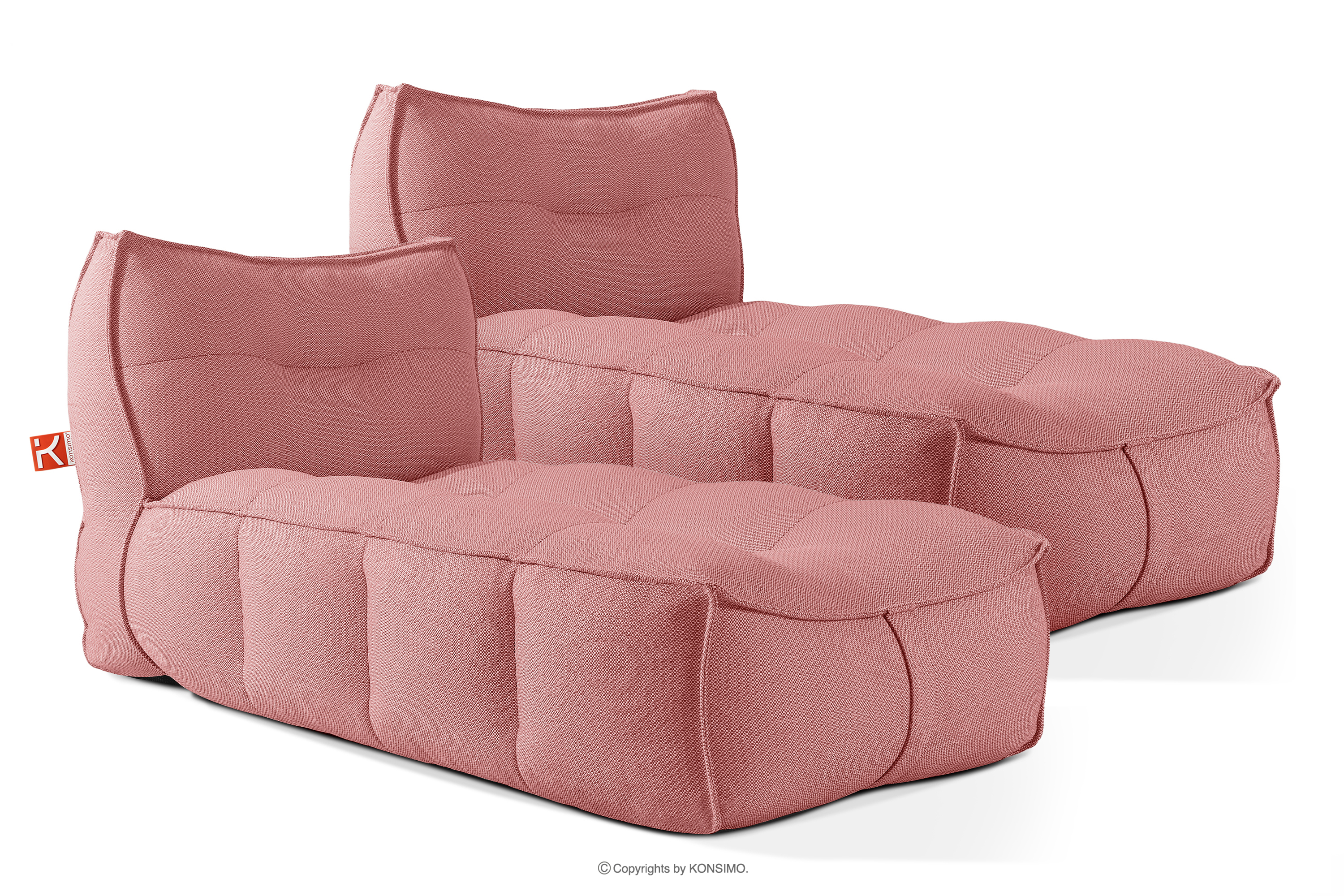 Bequeme Gartenliege aus Outdoor-Gewebestoff 2-tlg. rot/weiß
