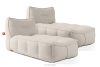 Weiche Gartenliege aus gewebtem Outdoor-Stoff, 2-tlg., dunkelbeige/weiß