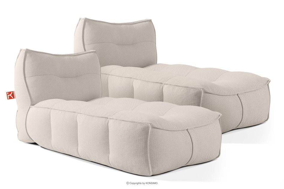 LOVIA Weiche Gartenliege aus gewebtem Outdoor-Stoff, 2-tlg., dunkelbeige/weiß dunkelbeige/weiß - Foto 0