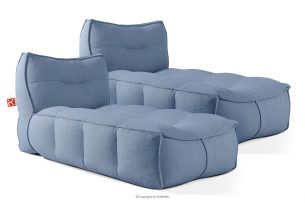LOVIA, https://konsimo.de/kollektion/lovia/ Bequeme Gartenliege aus Outdoor-Gewebestoff 2-tlg. marineblau/weiß marineblau/weiß - Foto