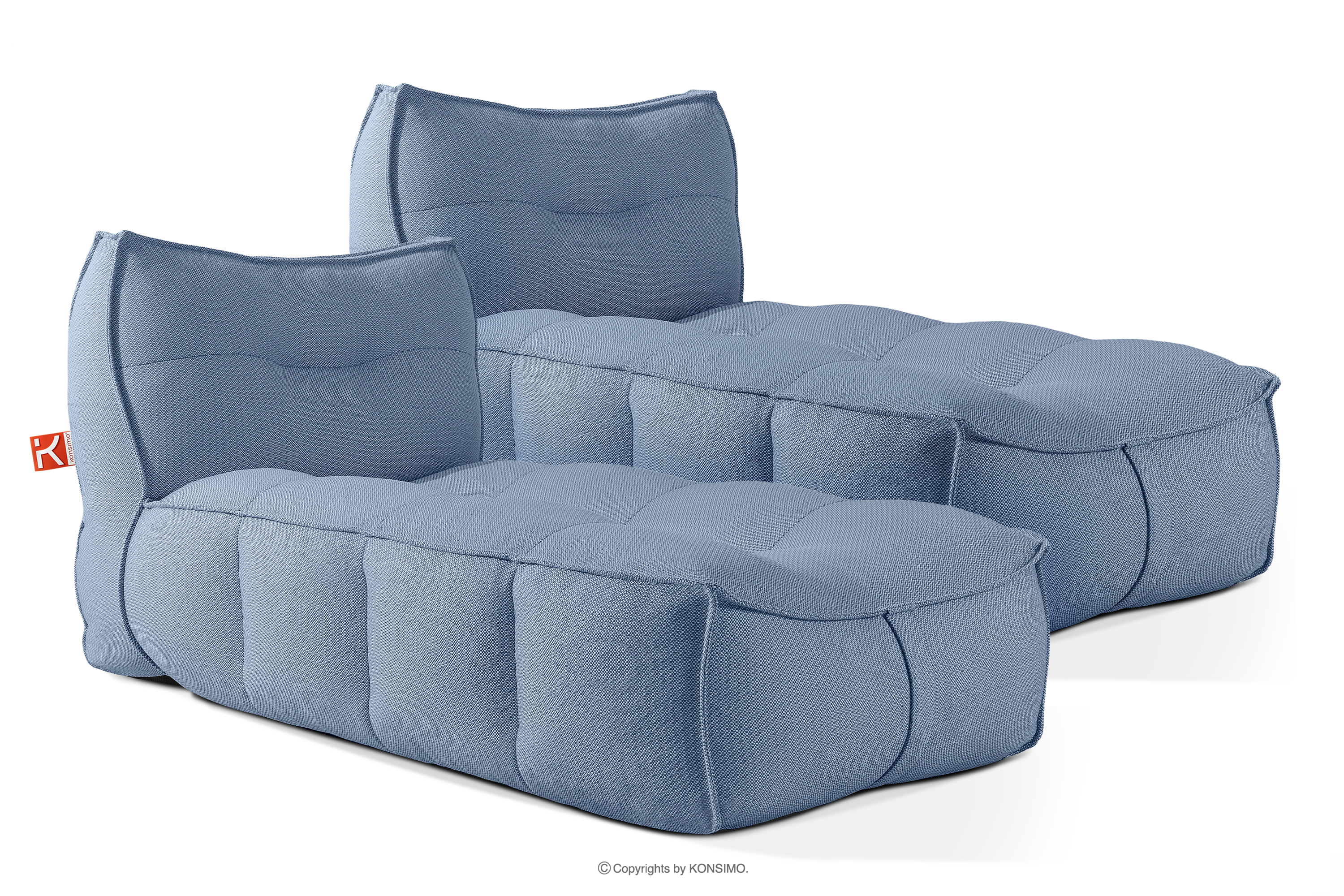 Bequeme Gartenliege aus Outdoor-Gewebestoff 2-tlg. marineblau/weiß