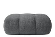 Sitzhocker im Japandi-Stil aus Bouclé in Dunkelgrau