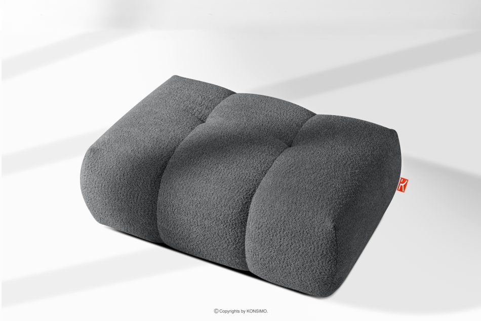 LIRA Sitzhocker im Japandi-Stil aus Bouclé in Dunkelgrau dunkelgrau - Foto 8