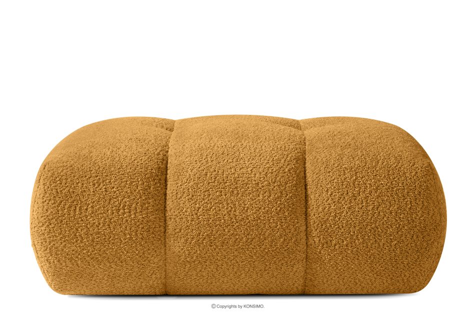 LIRA Sitzhocker im Japandi-Stil aus Bouclé in Honig honigfarben - Foto 0