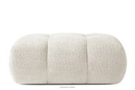 Sitzhocker aus Bouclé-Stoff in Weiß