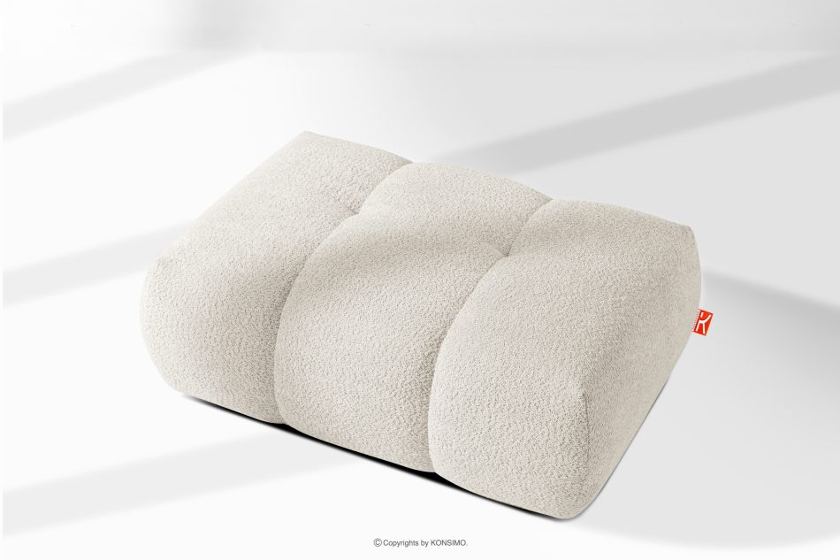 LIRA Sitzhocker aus Bouclé-Stoff in Weiß weiß - Foto 8