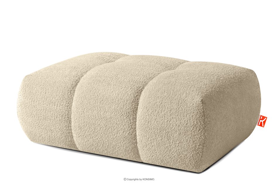 LIRA Sitzhocker aus Bouclé-Stoff in Hellbeige hellbeige - Foto 2