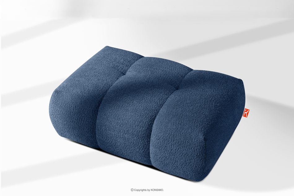 LIRA Sitzhocker im Japandi-Stil aus Bouclé in Marineblau dunkelblau - Foto 8