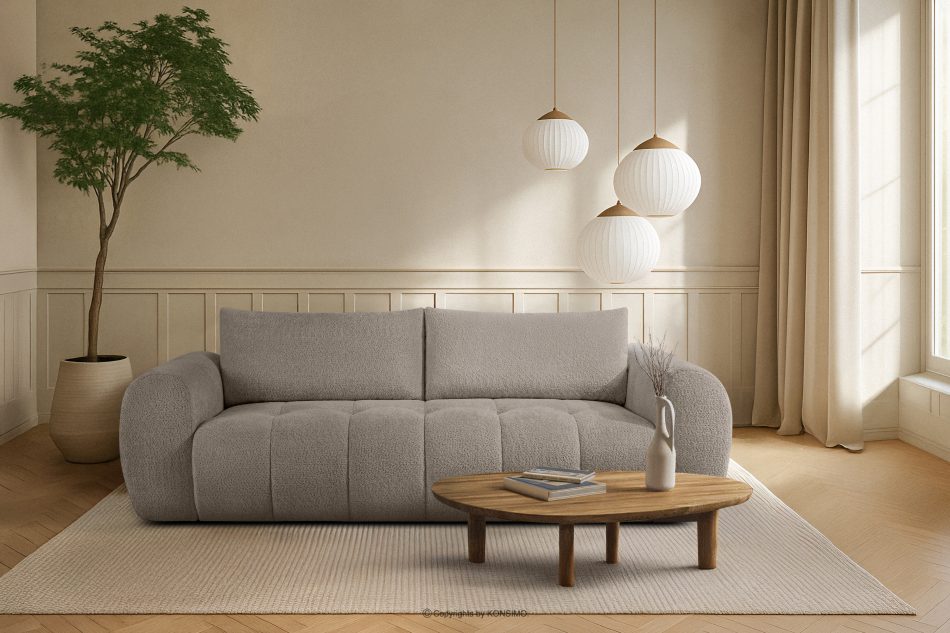 LIRA Dreisitziges Sofa aus Bouclé-Stoff in Grau grau - Foto 21