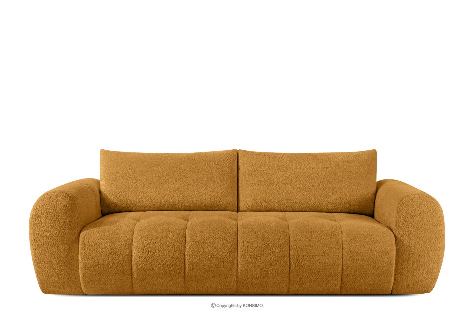 LIRA Bouclé-Sofa im Japandi-Stil in Honig honigfarben - Foto 0