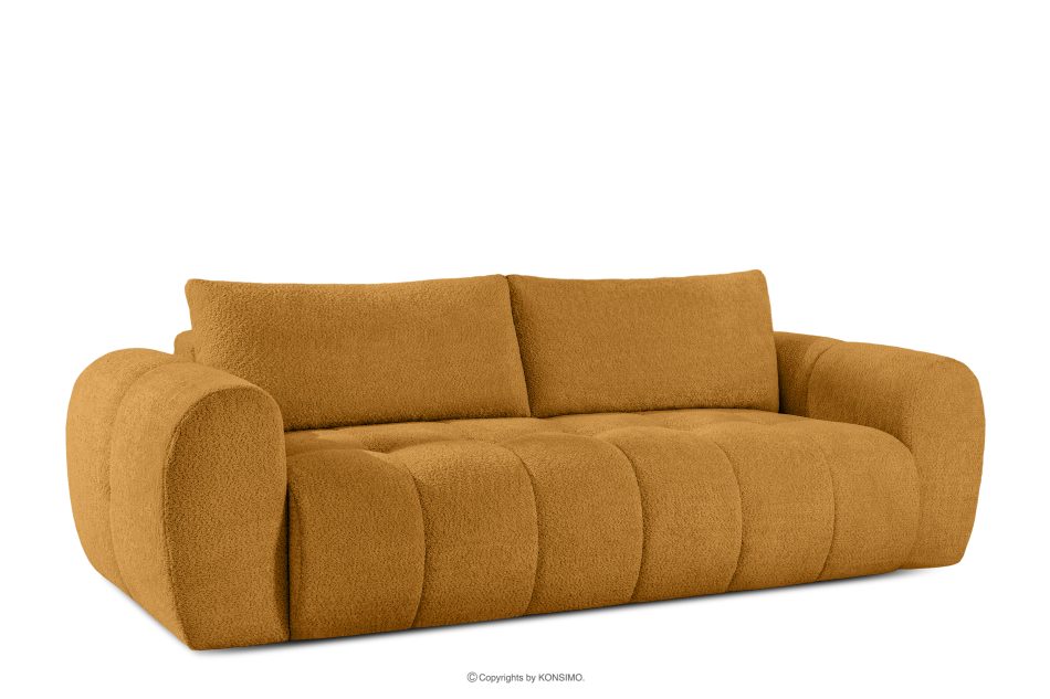 LIRA Bouclé-Sofa im Japandi-Stil in Honig honigfarben - Foto 2