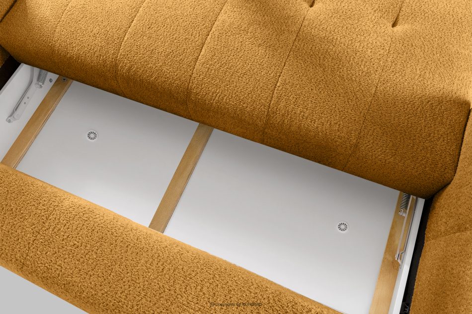 LIRA Bouclé-Sofa im Japandi-Stil in Honig honigfarben - Foto 15