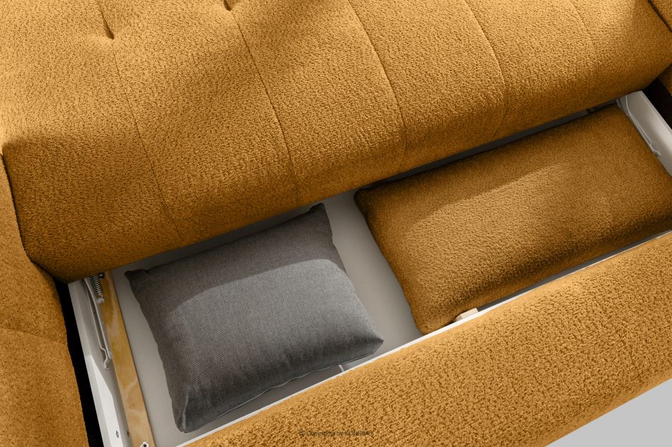 LIRA Bouclé-Sofa im Japandi-Stil in Honig honigfarben - Foto 16