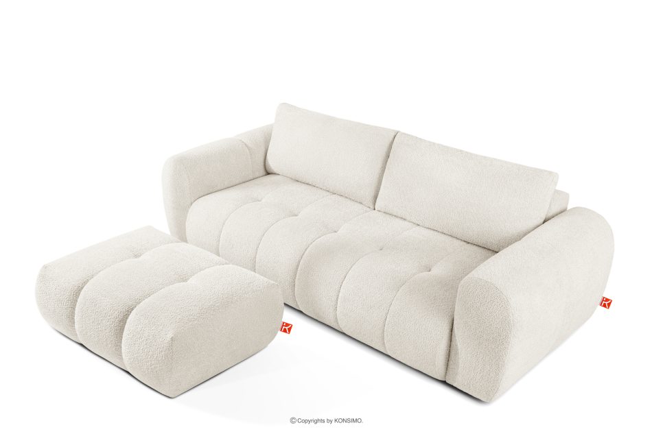 LIRA Dreisitziges Sofa aus Bouclé-Stoff in Weiß weiß - Foto 6