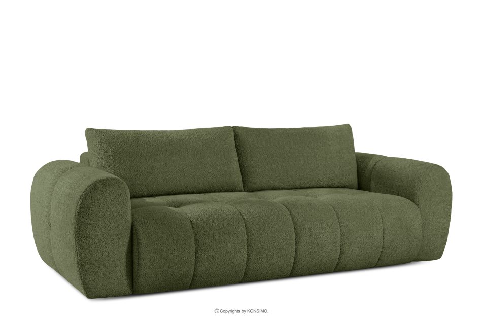LIRA Bouclé-Sofa im Japandi-Stil in Oliv olivgrün - Foto 2