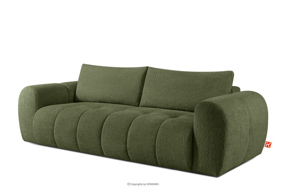 LIRA Bouclé-Sofa im Japandi-Stil in Oliv olivgrün - Foto 3
