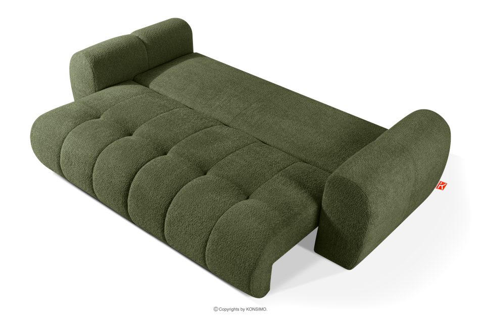 LIRA Bouclé-Sofa im Japandi-Stil in Oliv olivgrün - Foto 5