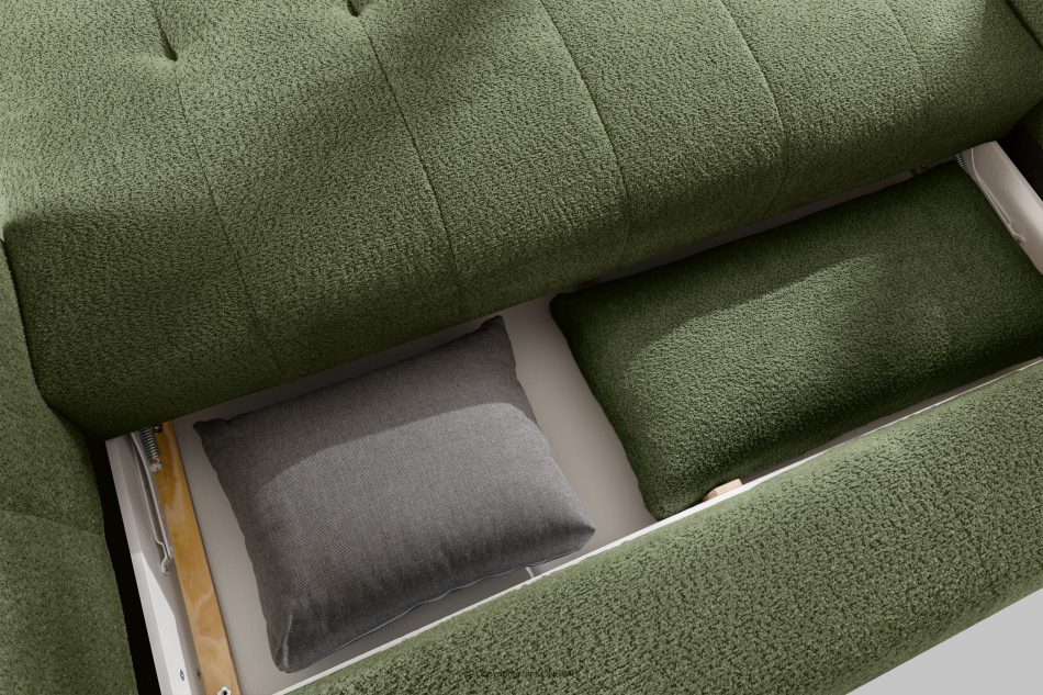 LIRA Bouclé-Sofa im Japandi-Stil in Oliv olivgrün - Foto 16