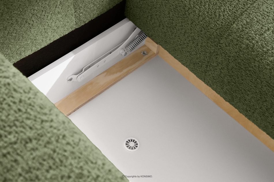 LIRA Bouclé-Sofa im Japandi-Stil in Oliv olivgrün - Foto 17