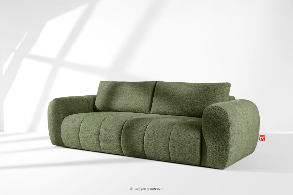 LIRA Bouclé-Sofa im Japandi-Stil in Oliv olivgrün - Foto 18