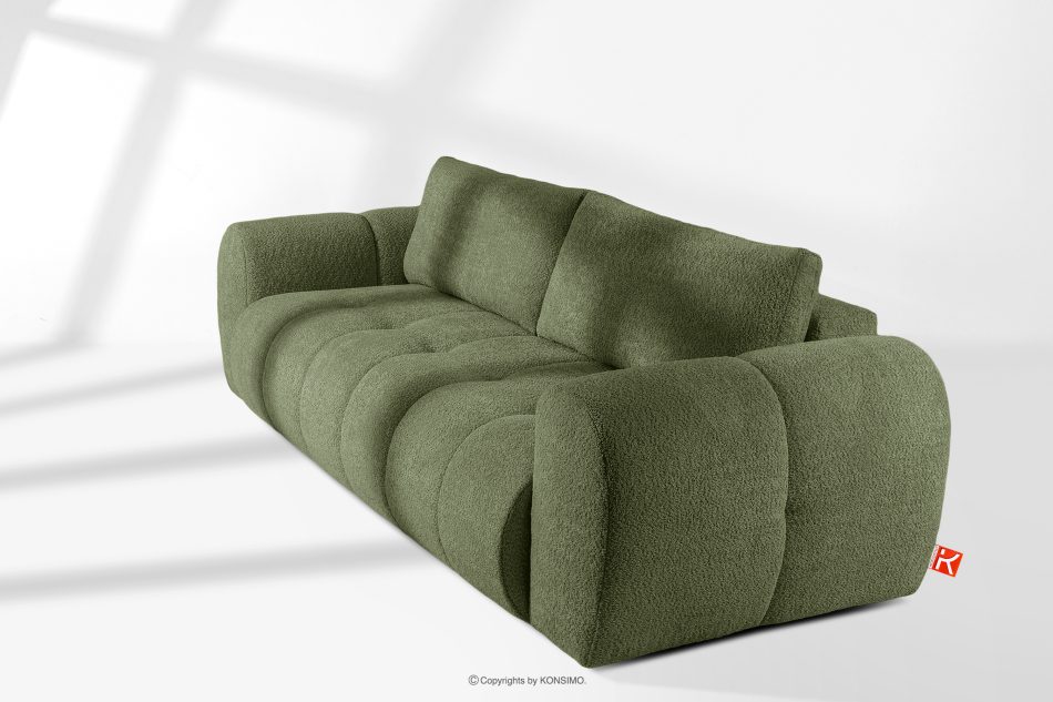 LIRA Bouclé-Sofa im Japandi-Stil in Oliv olivgrün - Foto 20