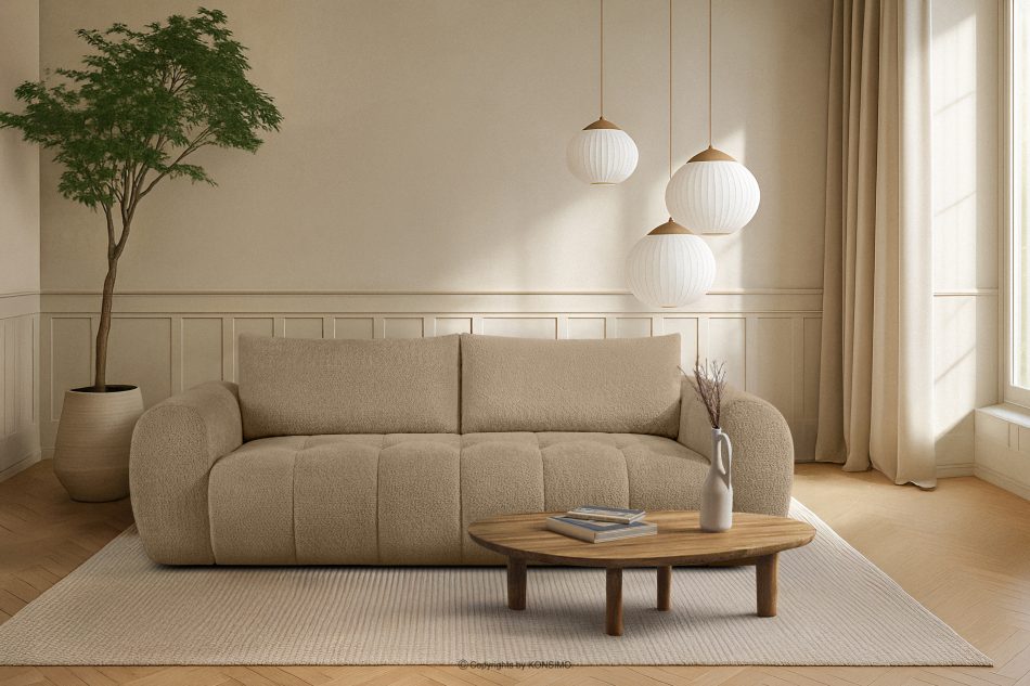 LIRA Dreisitziges Sofa aus Bouclé-Stoff in Beige beige - Foto 21